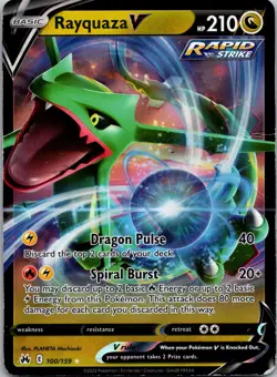 Rayquaza V 100/159 Crown Zenith Pokemon TCG Holo V Rare HP - Image 1
