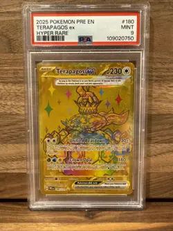 PSA 9 Terapagos EX Prismatic Evolutions Holo Hyper Rare Card 180/131 SV - Image 1