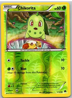 Chikorita 1/122 Common BREAKpoint Pokemon Reverse Holo - Image 1