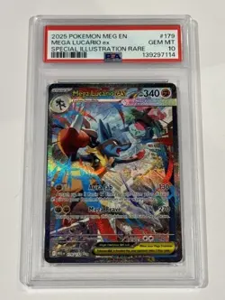 2025 Pokemon Mega Evolution - Mega Lucario ex #179 PSA 10 - Image 1