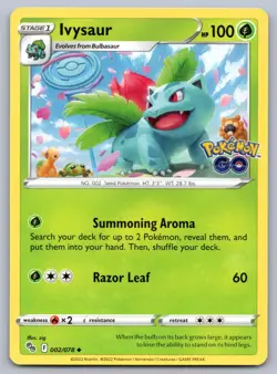 Ivysaur 002/078 Pokemon GO Pokemon NM - Image 1