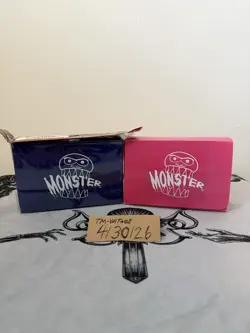 Double Deck Box - Red Monster Protectors GAMING SUPPLY Lot of Two Blue and pink - Image 1
