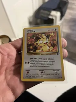 Meowth 62/82 Team Rocket 2000 WOTC Vintage Pokemon Card - Coin Hurl NM - Image 1