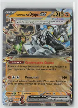 Cornerstone Mask Ogerpon ex-Holo Double Rare SV: Prismatic Evolutions 058/131 NM - Image 1
