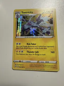 Pokemon Toxtricity Card 063/189 Holo Rare Sword & Shield Rebel Clash - Image 3