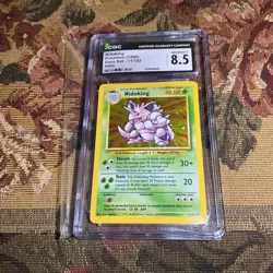 Nidoking 011/102 Pokemon Base Set Unlimited Holo card Graded CGC NM/Mint+ 8.5 - Image 1