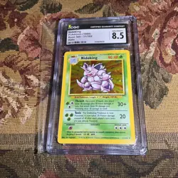 Nidoking 011/102 Pokemon Base Set Unlimited Holo card Graded CGC NM/Mint+ 8.5 - Image 3