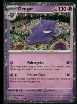 Pokemon Gengar (Cosmos Holo) Rare 094/165 MEW 151 NM Sams Club Promo #2 - Image 1
