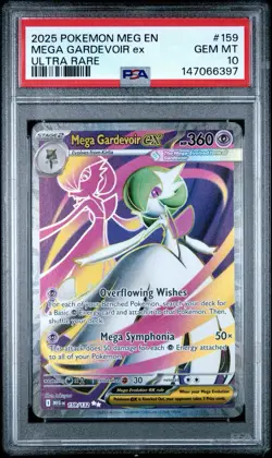 2025 Pokemon MEG EN #159 Mega Gardevoir ex Ultra Rare PSA 10 GEM MINT - Image 1