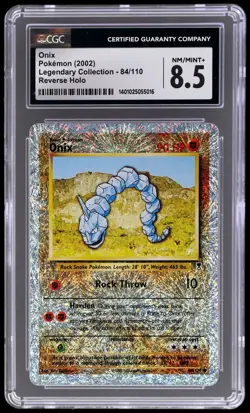 2002 Pokemon Legendary Collection Onix #84 CGC 8.5 Reverse Holo NM/MINT+ - Image 1