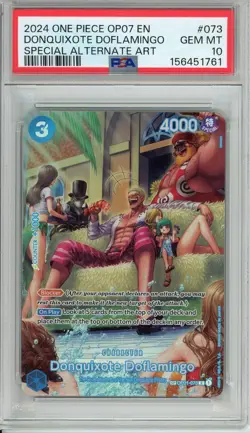 One Piece Graded: Donquixote Doflamingo OP01-073 Special Alt Art PSA 10 - Image 1