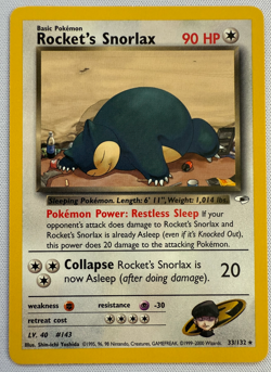 Rocket's Snorlax 33/132 Gym Heroes Regular Rare Vintage Pokemon Card - Image 2