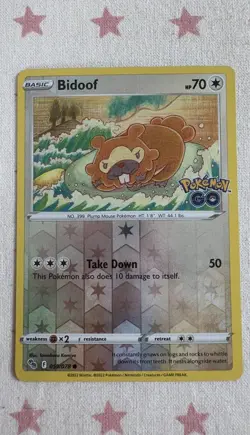 Bidoof 059/078 Pokemon GO Reverse Holo Pokemon TCG Card - Image 1