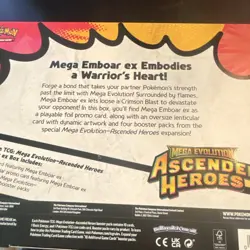 Pokemon TCG Mega Evolution Ascended Heroes Mega Emboar ex Box 4 Cards - Image 2