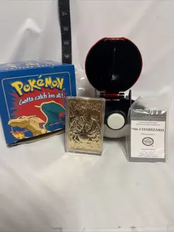 Charizard Pokemon 23K Gold Plated Trading Card 1999 Burger King Pokeball - OPEN - Image 1