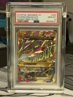 2015 POKEMON JAPANESE XY BANDIT RING 1ST EDITION FULL ART/M RAYQUAZA EX PSA 10 - Image 1
