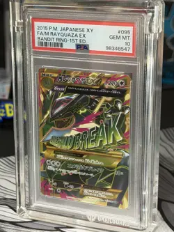2015 POKEMON JAPANESE XY BANDIT RING 1ST EDITION FULL ART/M RAYQUAZA EX PSA 10 - Image 3