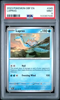 2023 POKEMON OBF EN-OBSIDIAN FLAMES #045 LAPRAS PSA 9 - Image 1