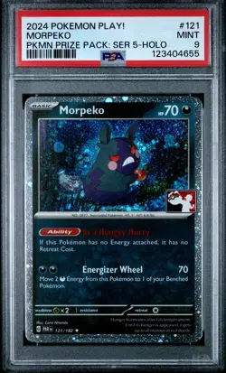 2024 POKEMON PLAY! POKEMON PRIZE PACK: SER 5 HOLO #121 MORPEKO PSA 9 - Image 1