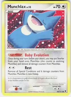 Pokemon Munchlax 69/111 Common Rising Rivals Pokemon Near Mint - Image 1