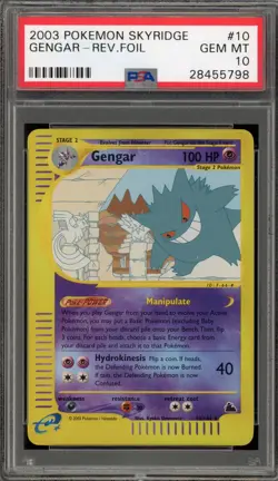 Pokemon Gengar Skyridge Reverse Holo Rare #10 PSA 10 Gem Mint - Image 1