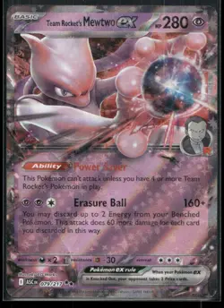Team Rocket's Mewtwo ex 079/217 Double Rare Ascended Heroes Pokemon Holo NM - Image 1