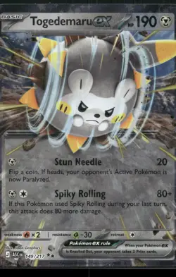 Togedemaru ex 149/217 Double Rare Ascended Heroes Pokemon Holo Near Mint - Image 1