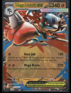 Mega Lucario ex 113/217 Double Rare Ascended Heroes Pokemon Holo Near Mint - Image 1