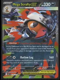 Mega Scrafty ex 135/217 Double Rare Ascended Heroes Pokemon Holo Near Mint - Image 1