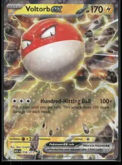 Voltorb ex 058/217 Double Rare Ascended Heroes Pokemon Holo Near Mint - Image 1