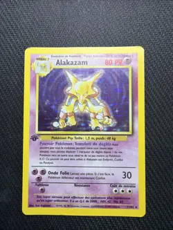 Carte Pokemon : Alakazam 1/102 Edition 1 Set de Base Wizards Francaise - Image 1