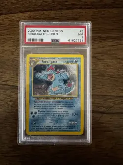 2000 POKEMON NEO GENESIS #5 FERALIGATR-HOLO PSA NM 7 - Image 1
