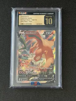2022 POKEMON BRILLIANT STARS ULTRA RARE #154 CHARIZARD V CGC 10 PRISTINE - Image 1