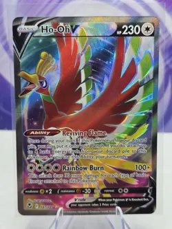 2022 Ho-oh V 187/195 Silver Tempest Full Art Pokemon TCG NM - Image 1