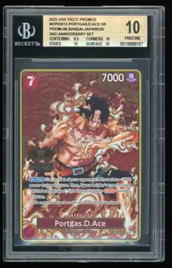 2025 ONE PIECE JAPANESE 2ND ANNIVERSARY SET ENG #OP02-013 PORTGAS D ACE BGS 10 - Image 1
