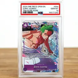 One Piece Emperors in the New World Zoro-Juurou Treasure Rare #ST18-004 PSA 10 - Image 1