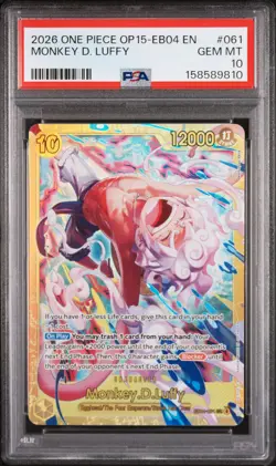 2026 ONE PIECE OP15-EB04-ADVENTURE ON KAMI'S ISLAND #061 MONKEY D. LUFFY PSA 10 - Image 1
