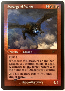 MTG Scourge of Valkas (Retro Frame Foil) Secret Lair Drop 2 Promo NM - Image 1