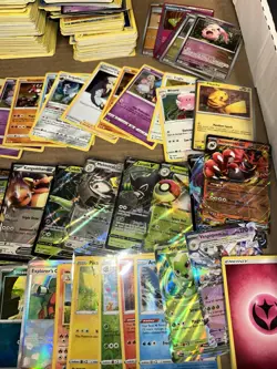 7 lbs of yellow border pokemon cards bulk holos and non + hits ex / v LP-HP - Image 5