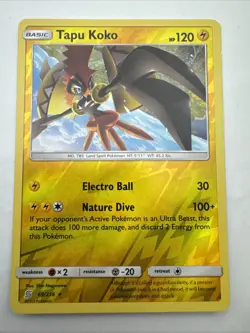 Pokemon TCG Tapu Koko 69/236 Unified Minds Reverse Holo - Image 1