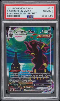 2021 POKEMON SWORD & SHIELD EVOLVING SKIES SECRET FULL ART/UMBREON VMAX PSA 10 - Image 1