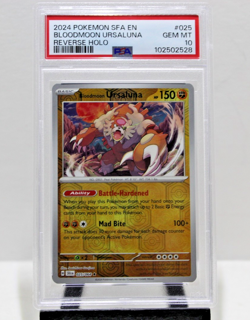 PSA 10 2025 Pokemon SF Bloodmoon Ursaluna Reverse Holo #25 GEM MINT Slab - Image 1