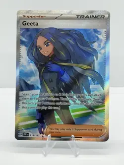 Pokemon TCG Geeta 218/197 SV03: Obsidian Flames Full Art Ultra Rare Holo - Image 1