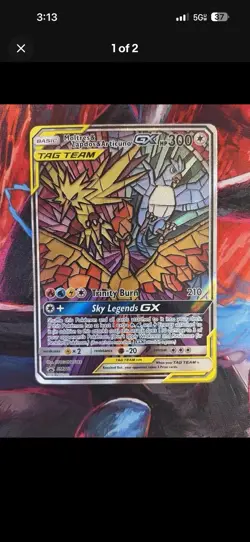 Pokemon TCG Moltres & Zapdos & Articuno GX SM210 Black Star Promo Tag Team LP- - Image 1