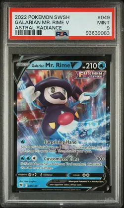 2022 POKEMON ASTRAL RADIANCE #049 GALARIAN MR RIME V PSA 9 LOW POP #49 - Image 1