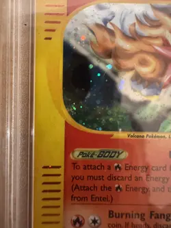 2003 POKEMON AQUAPOLIS #H8 ENTEI-HOLO PSA 8 SWIRL - Image 3