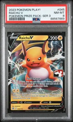 Pokemon 2023 Play Prize Pack Series 3 Raichu V #045 PSA 8 NM-MT - Image 1