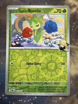 Pokemon TCG Cynthia's Roselia 007/182 Sv10: Destined Rivals Reverse Holo - Image 1