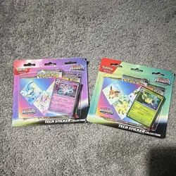 Pokemon TCG Prismatic Evolutions Tech Sticker Collection 3 Packs - Image 1