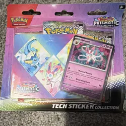 Pokemon TCG Prismatic Evolutions Tech Sticker Collection 3 Packs - Image 2